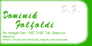 dominik folfoldi business card